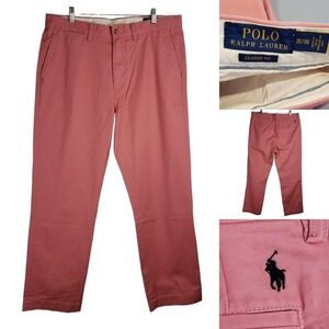 Polo Ralph Lauren Chino Pants 35 X 30 Mens Pink Classic Flat Front Straight